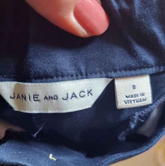 Janie & Jack Navy Dress Pants with Gold Tuxedo Stripe - Picture 8 of 8